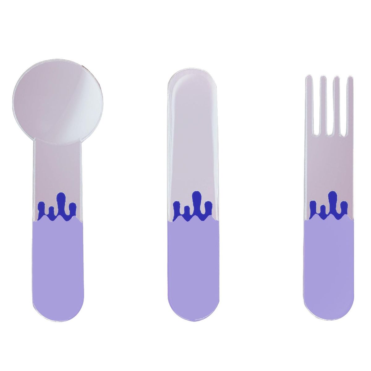 Durable Dessert Spoon Set Versatile Food-grade Spoon Set for Home Purple