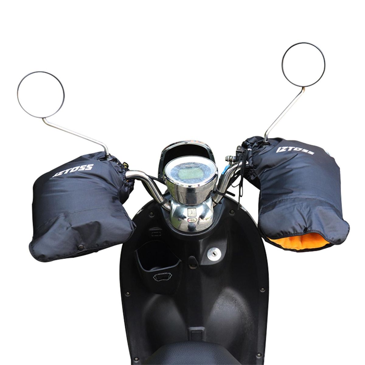 Motorcycle Handlebar Gloves Windproof Waterproof Motorcycle Mittens Grip Handlebar Muff Black
