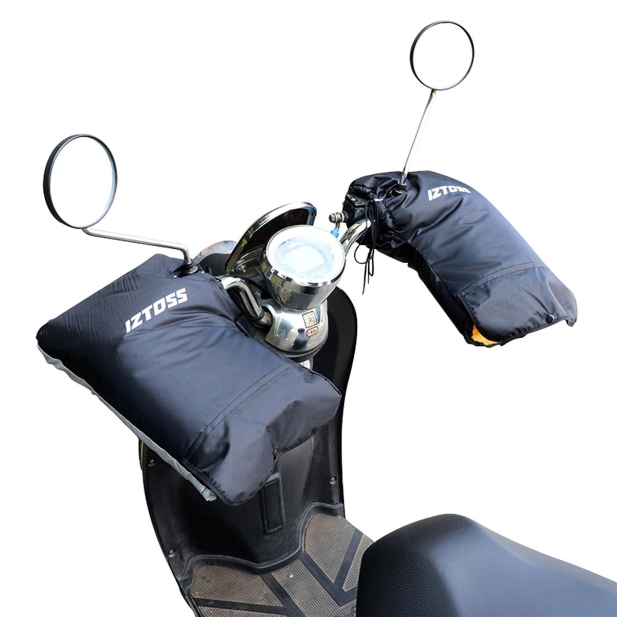Motorcycle Handlebar Gloves Windproof Waterproof Motorcycle Mittens Grip Handlebar Muff Black