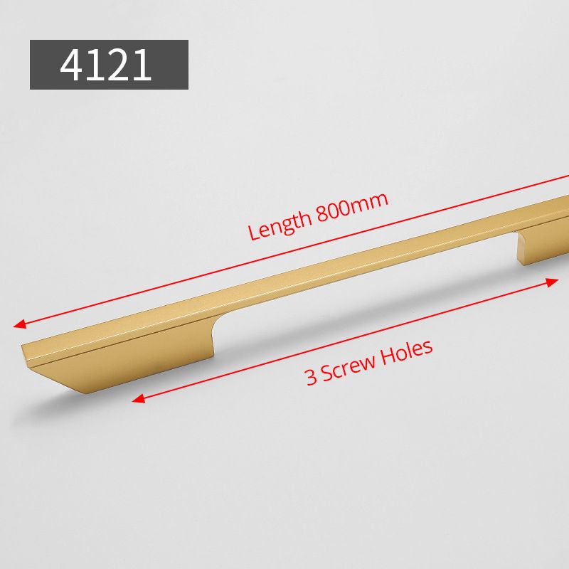 (Gold Length 800mm)KAK Black Kitchen Handle Fashion Aluminium Alloy Cupboard Door Pulls Wardrobe Cabinet Handle Long Furniture Handle Hardware