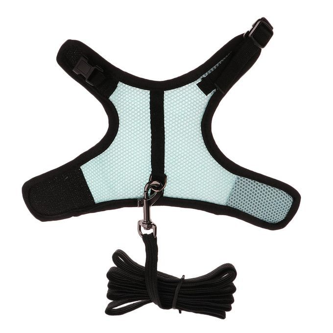 Hamster Rabbit Guinea Pig Rat Ferret Breathable Mesh Harness Blue L