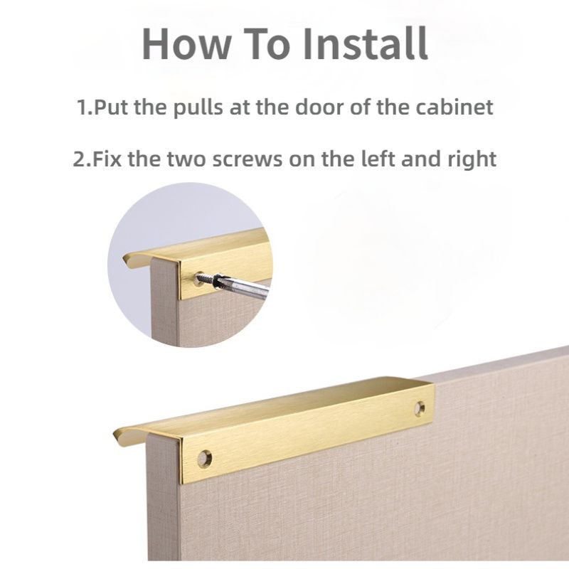 (Right Angle-200mm) Hidden Cabinet Pulls Drawer Knobs Long Pull Hidden Handles Aluminum Alloy Kitchen Cupboard Furniture Hardware Cabinet Knob