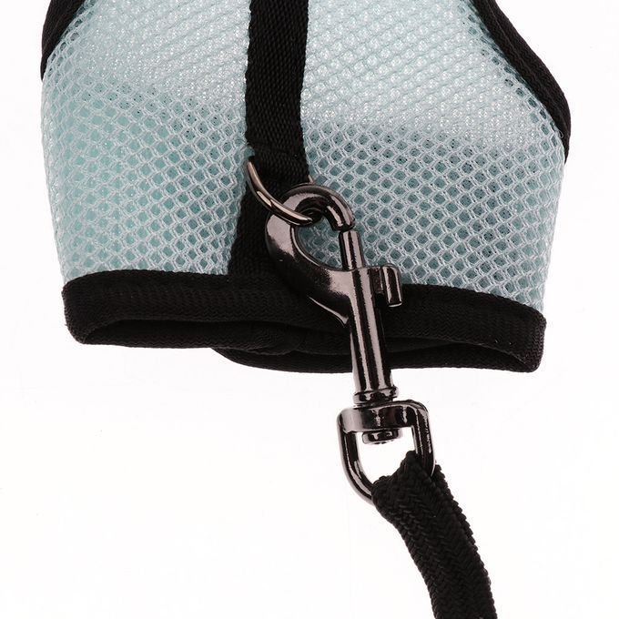 Rabbit Ferret Breathable Mesh Vest Harness Leash Lead Walking Blue S