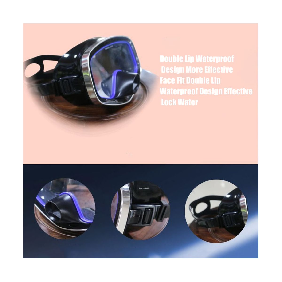 Scuba Diving Mask Adjustable Adult Snorkeling Mask Swimming Glasses