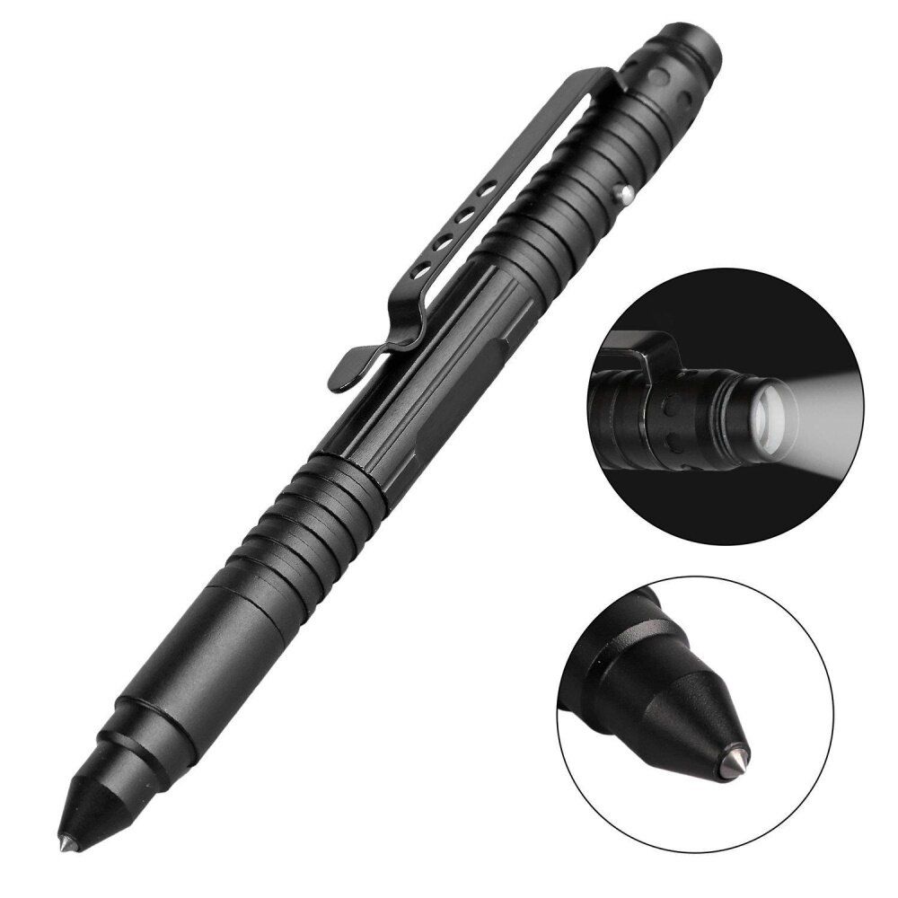 LED Flash Light Pen Glass Breaker Kubaton Hiking Combats