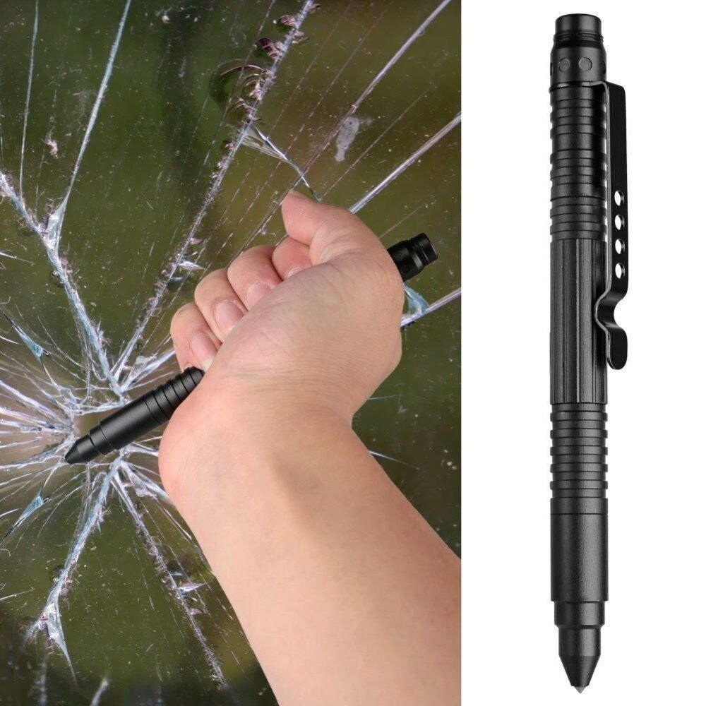 LED Flash Light Pen Glass Breaker Kubaton Hiking Combats