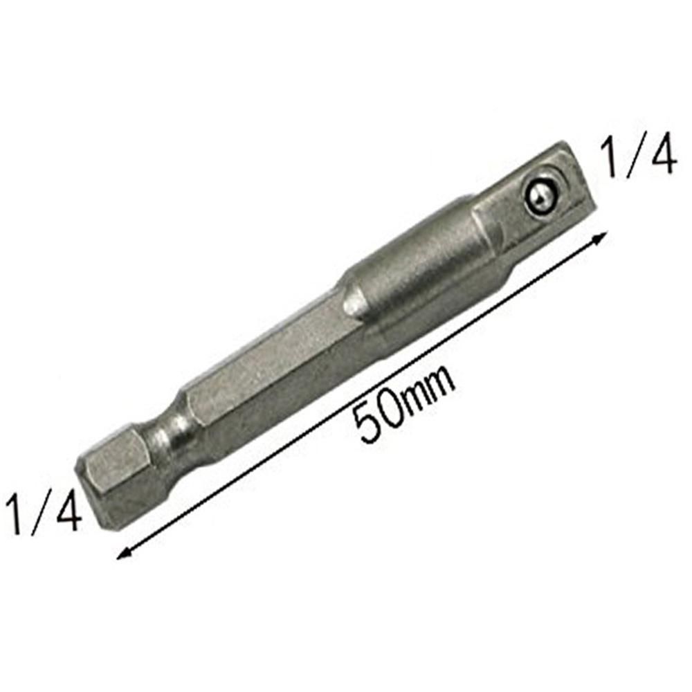 3pcs Chrome Vanadium Steel Socket Adapter Wrench Hex Shank to 1/4" 3/8" 1/2" Extension Drill Bits Bar Hex Bit Set Power Tools