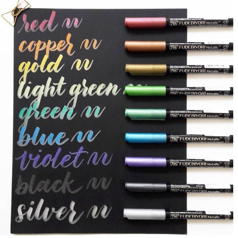 ZIG Kuretake FUDEBIYORI Soft Metal Brush Pens Watercolor Marker Pens Painting Lettering Pens Japanese 57 Colors