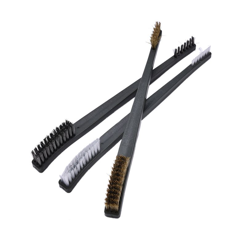 3pcs Wire Brush Set Steel Metal Brass Double-end P