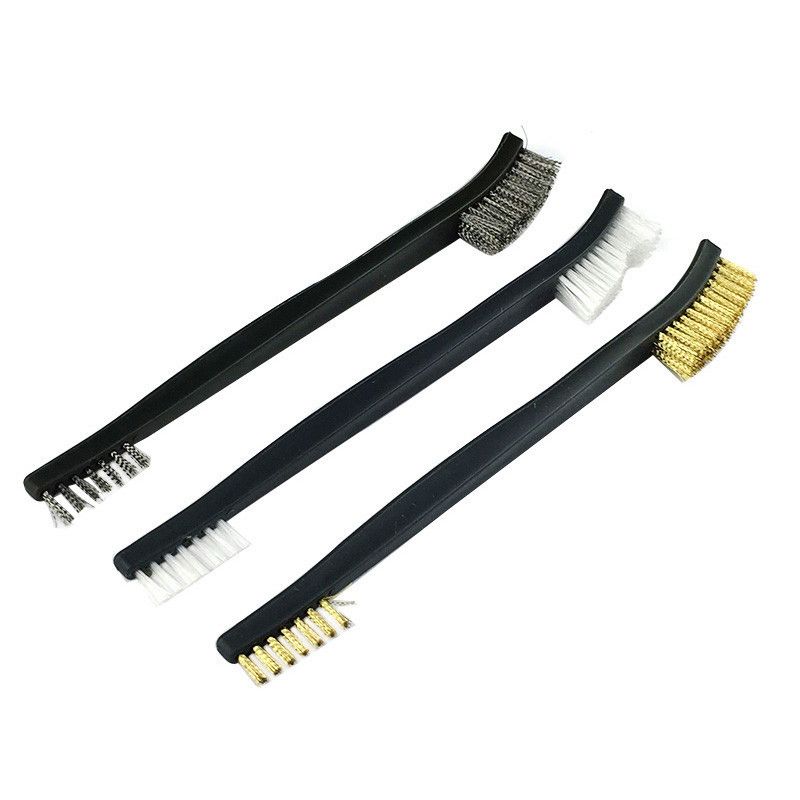 3pcs Wire Brush Set Steel Metal Brass Double-end P