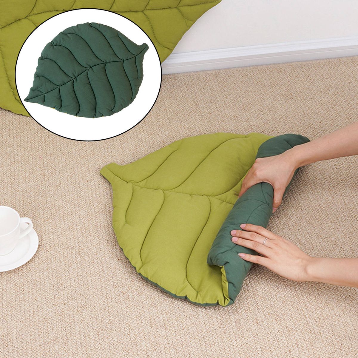 Dog Sleeping Mat Soft Cage Pad Warm For Puppy Kitten Sofa Gingko Leaf