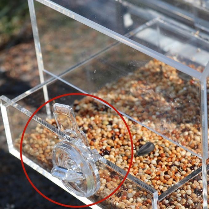 Hanging Transparent Bird Cage Feeder Acrylic Tray Feeding Bowl Feeding