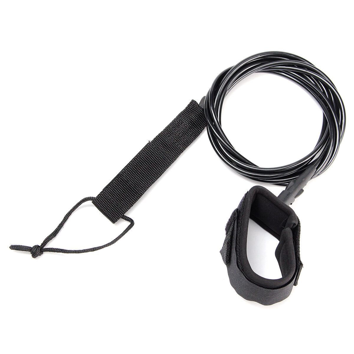 TPU 5.5mm 9ft Surfboard Leash Surfing Board Leash String Leg Rope Cord W/ Neoprene Ankle Cuff + Swivel Joints