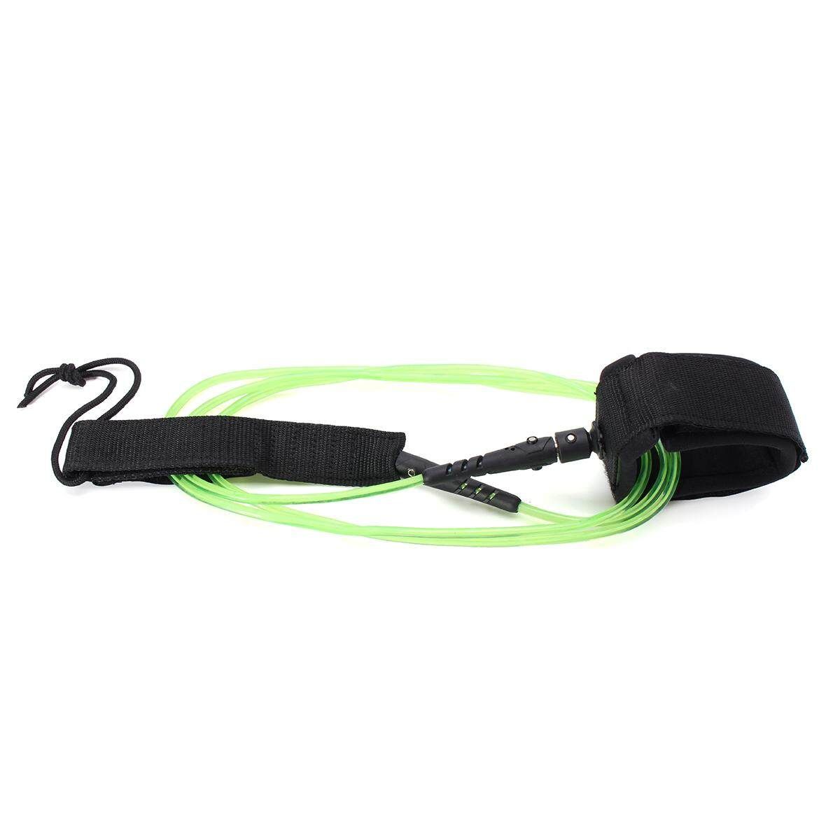 TPU 6FT 5.5mm Longboard Surfing Leash Surfboard Foot Leg Rope String Cord Swivel White Core Green