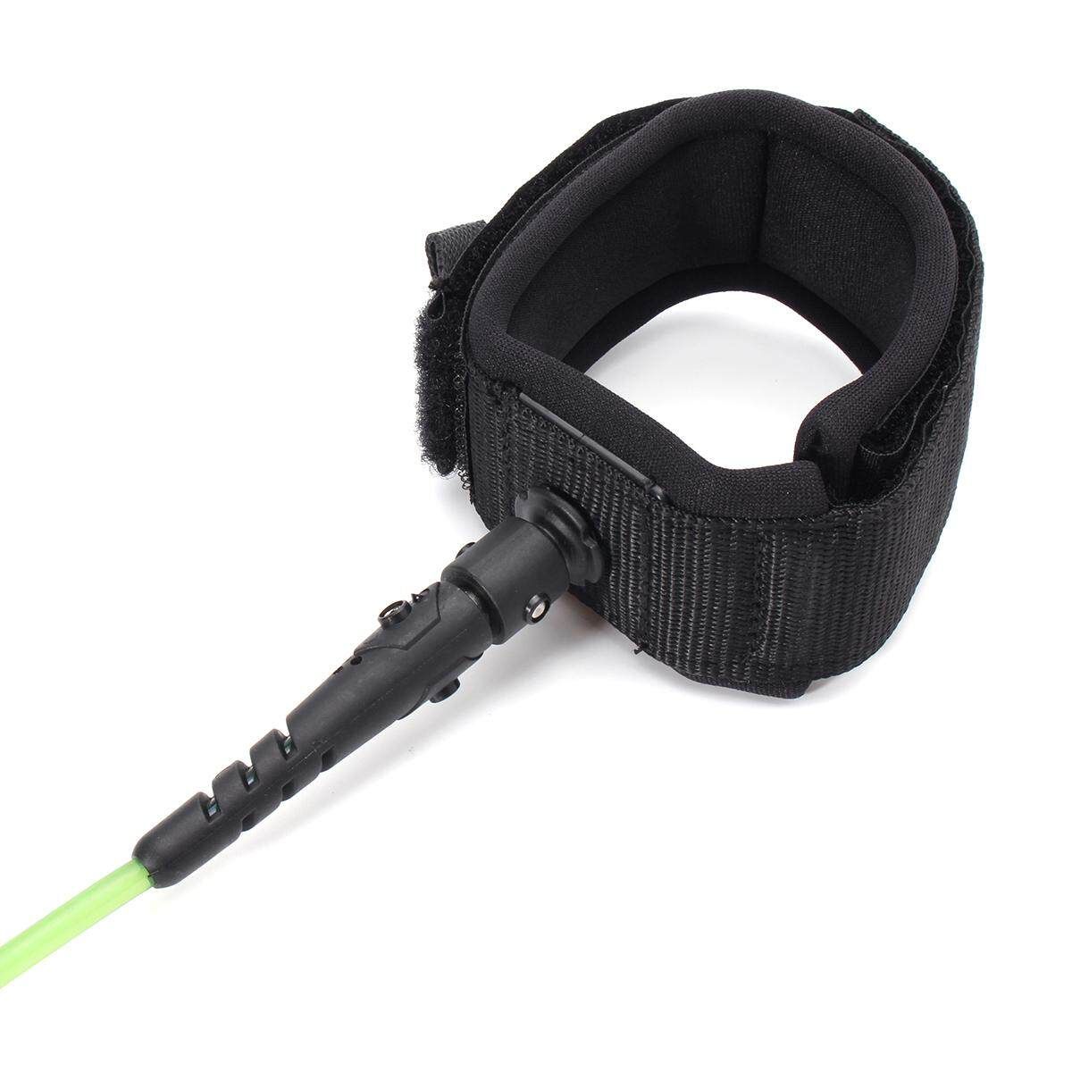 TPU 6FT 5.5mm Longboard Surfing Leash Surfboard Foot Leg Rope String Cord Swivel White Core Green