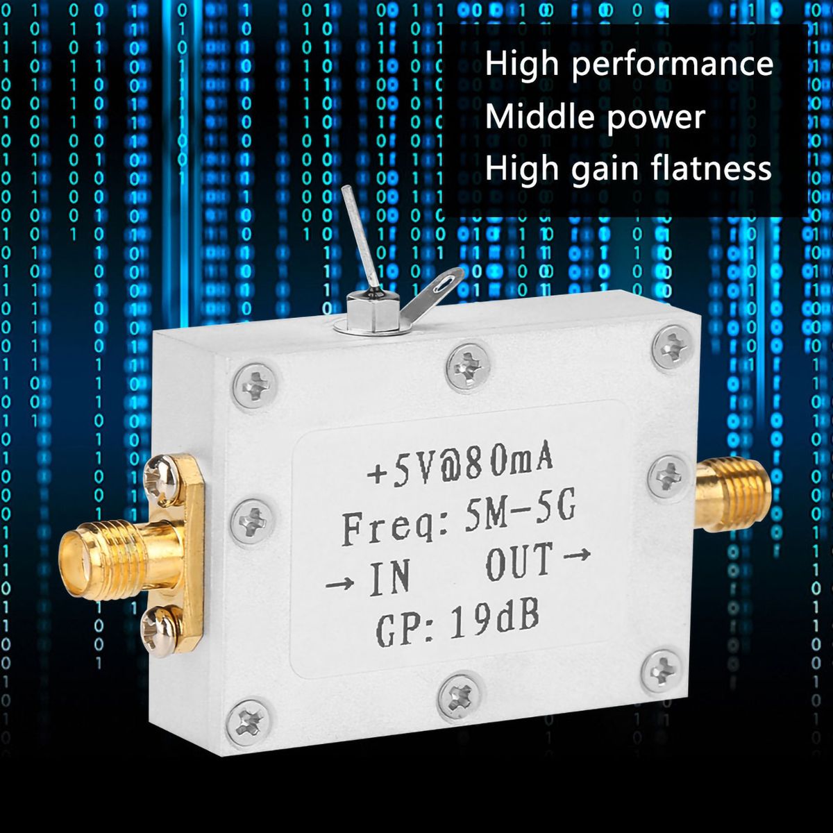 5M-5GHz Wideband  RF Signal Amplifier Gain 19dB@2G