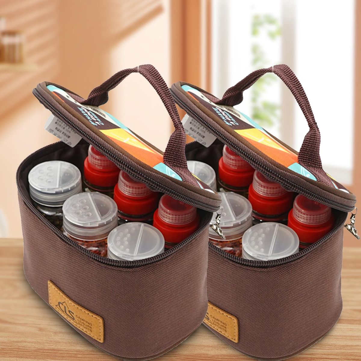 1 Set Spice Jar Storage Bag Picnic Seasoning Storage Bag Coffee
