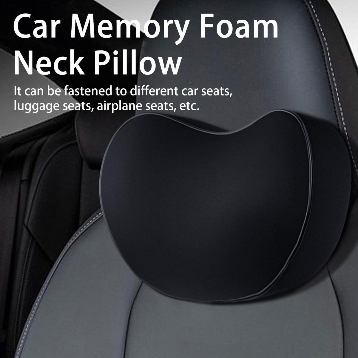 Car Headrest Car Neck Support Pillow Black