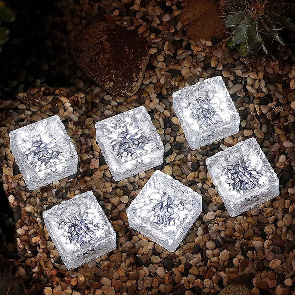 Landscape Lamp LED Solar Brick Landscape Lamp White