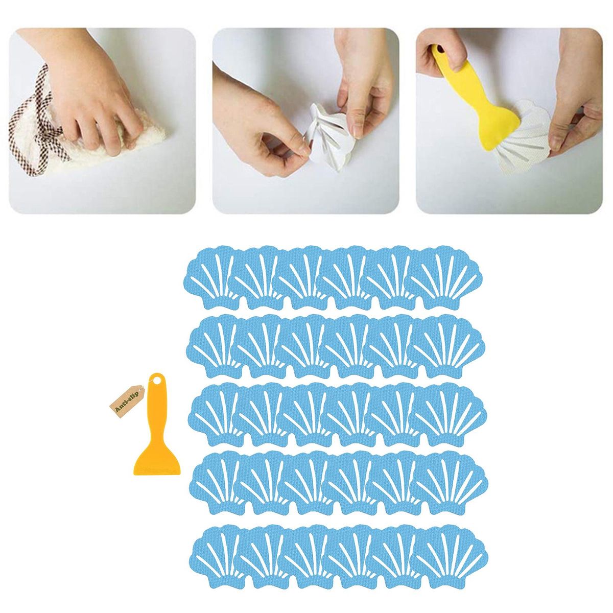 30Pcs NSlip Stickers With Scraper   Treads For Stairs Blue
