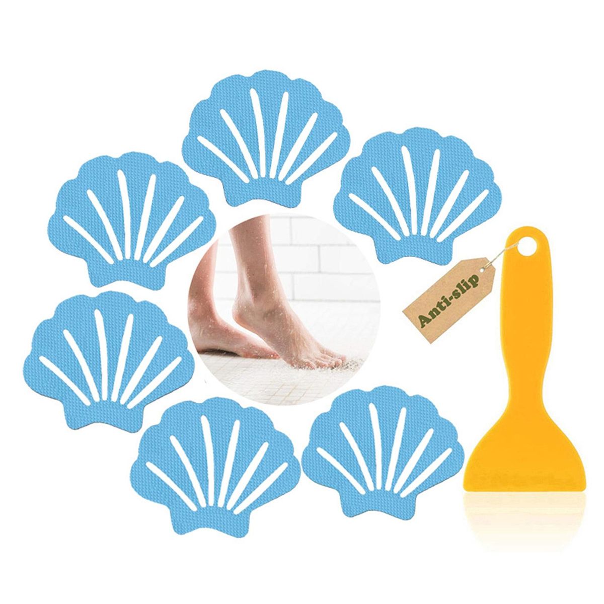 30Pcs NSlip Stickers With Scraper   Treads For Stairs Blue