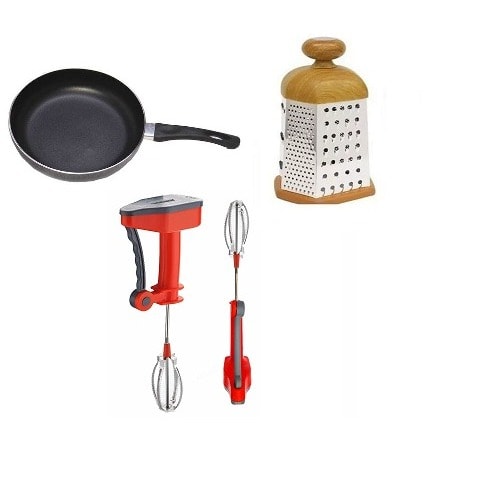 3 in 1 Kitchen Bundle - Non-stick Frying Pan + Manual Mixer & Grater