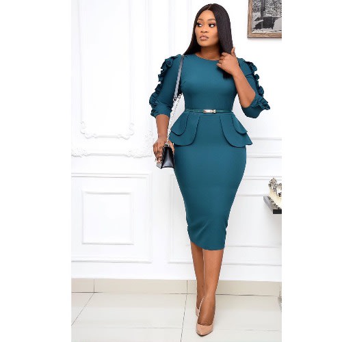 Ladies' Trendy Bodycon Dress - Green
