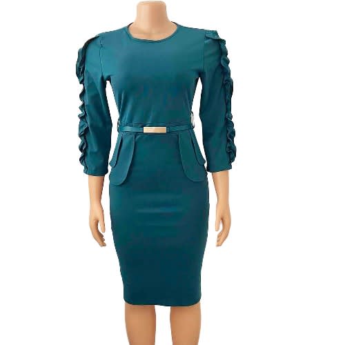 Ladies' Trendy Bodycon Dress - Green