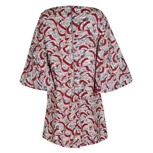 Ladies Ankara Stoned Dress With Flared Hand - Multicolour