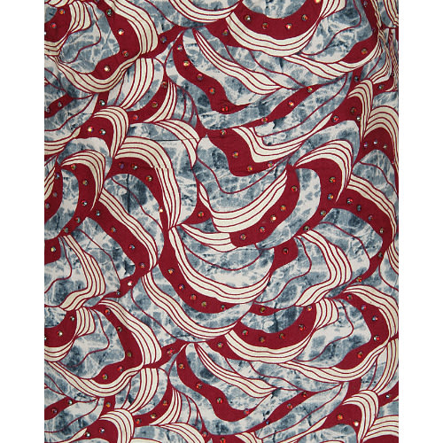 Ladies Ankara Stoned Dress With Flared Hand - Multicolour