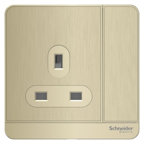 AvatarOn, Switched Socket, 3p, 13 A, 250 V, Led, Metal Gold Hairline|| E8315N_GH-G11