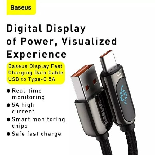 Type-c 5a Power Display Fast Charging Data Cable Usb