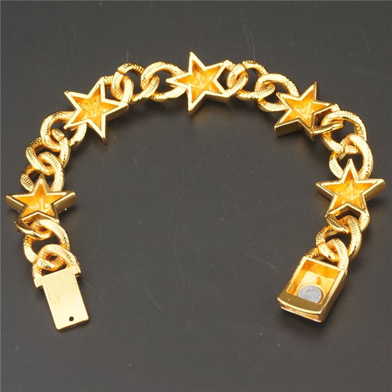8inch Men Hip Hop Iced Out Cuban Star Bracelet Chain Jewelry
