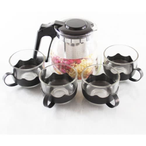 Glass Teapot With 4 Cups