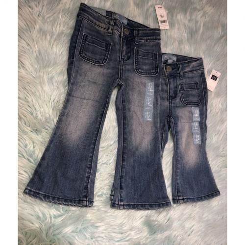 Kids Solid Flare Jean For Girls