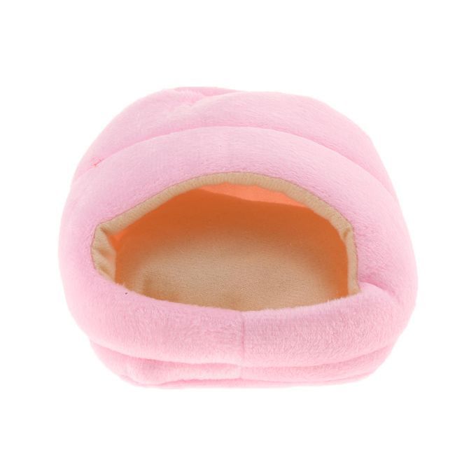 Small Pet Slipper Bed Soft Nest Cushion Warm Cave House Winter Pink