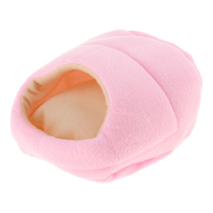 Small Pet Slipper Bed Soft Nest Cushion Warm Cave House Winter Pink