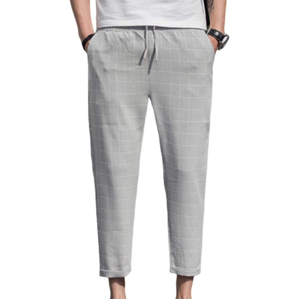 Big Size Pants for Mens Pencil Pants with Pocket and Cord Elastic Waist Informal Bombaches