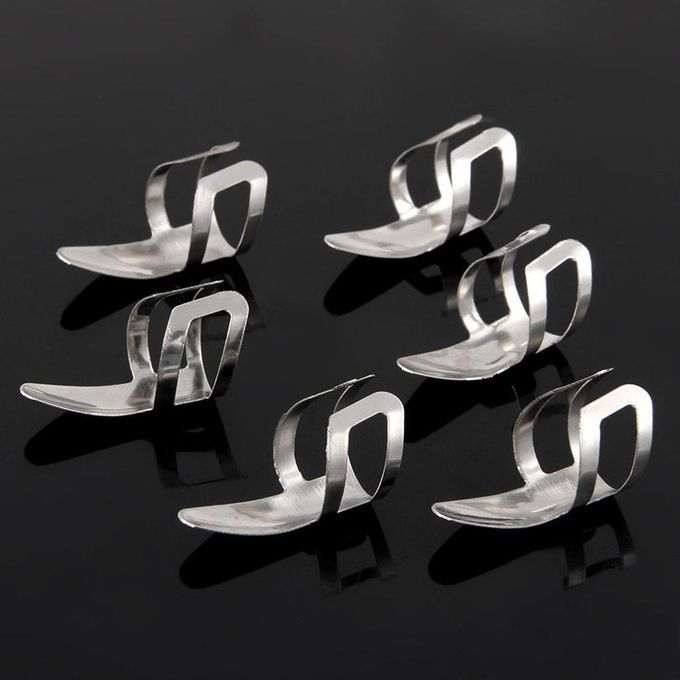 6x Finger Stainless Steel Plectrums Guitar Banjo Ukulele Picks