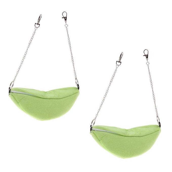 2x Banana Hamster Swing Bed House Hammock Squirrel Hedgehog Green