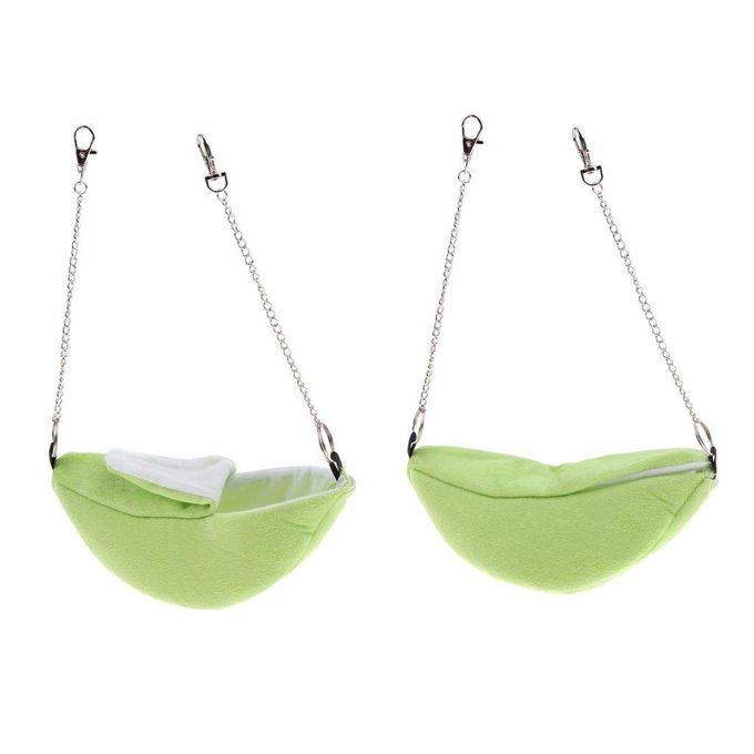 2x Banana Hamster Swing Bed House Hammock Squirrel Hedgehog Green