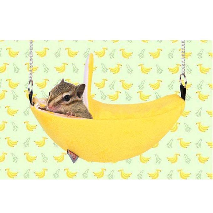 2x Banana Hamster Swing Bed House Hammock Squirrel Hedgehog Green