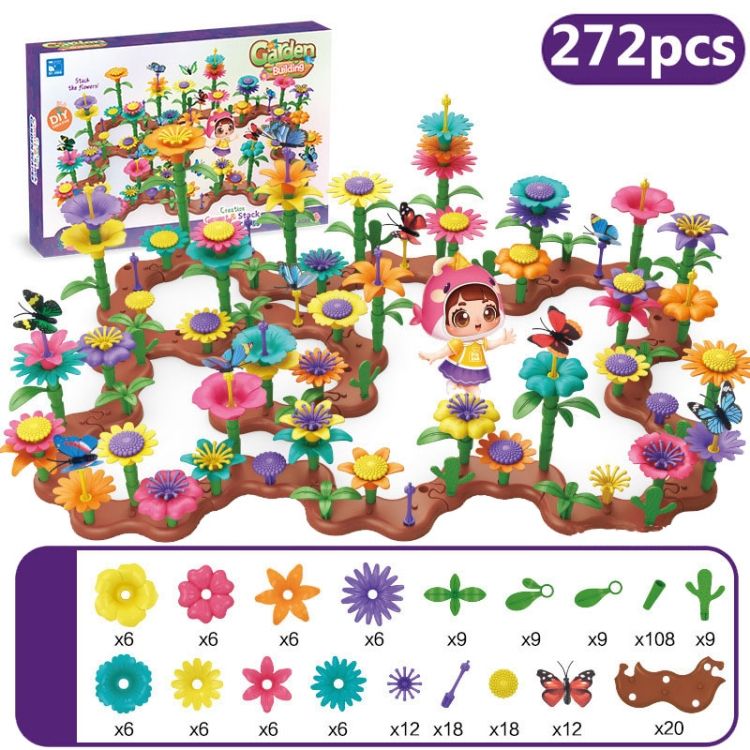 272pcs/set Children DIY Assembly Flower Arrangement Toys
