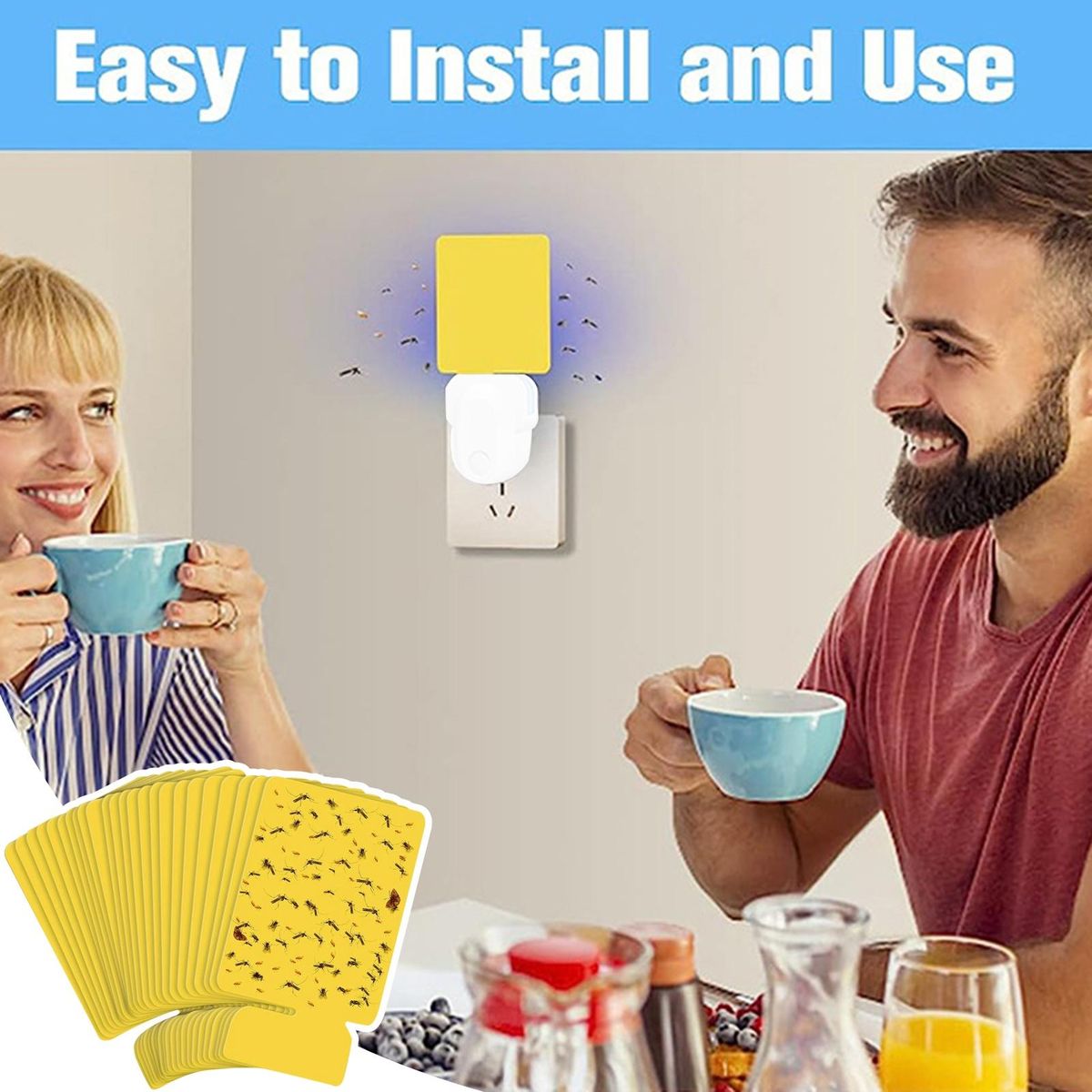 Sticky Cards for Trapping Mosquitoes 24pcs Indoor Mosquito Sticky Card