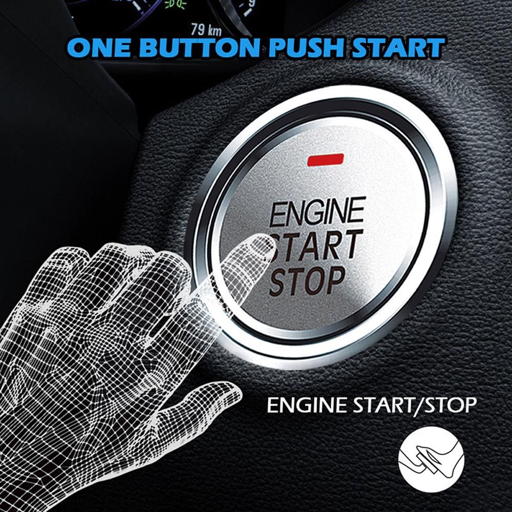 Car Anti-Theft Alarm Remote Starter System PKE Keyless Entry BT Remote Engine Starter Central Lock Kit 2-Way Vibration Alarm Support APP Control with 2 Remote Controller