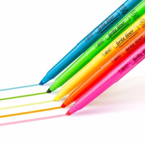 Brite Liner Highlighter Chisel Tip Assorted Colours - 5 Count