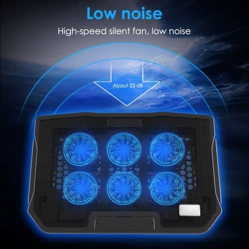 Laptop Cooler Pad Rgb Gaming Cooler For 15.6-17.3 Inch Laptop With 6 Quiet Fans