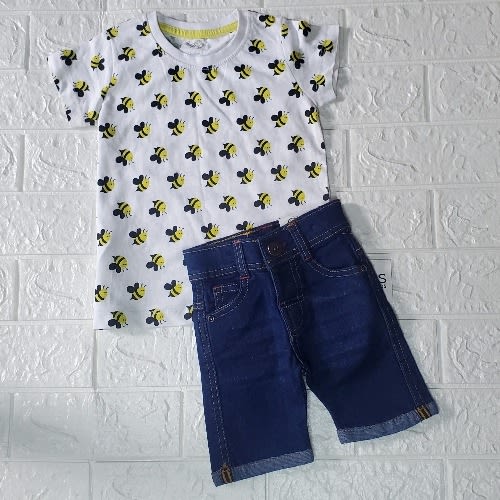 Kids Bee Design Tshirt And Short Set
