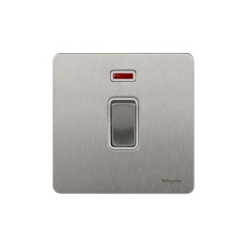 Ultimate Screwless Flat Plate - 2-pole Switch - 1 Gang - Stainless Steel ||GU4431WSS