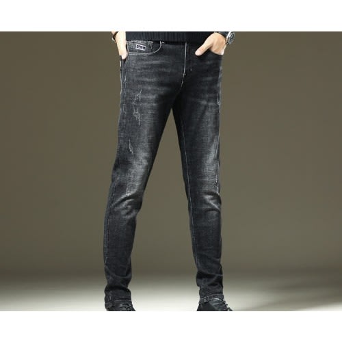 Men's Mixed Blue And Mixed Black Jeans
